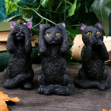 Three Wise Felines 8.5cm