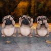 Three Wise Pugs 8.5cm Dogs Top 200 None Licensed