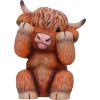 Three Wise Highland Cows 9.6cm Animals Out Of Stock