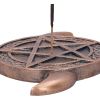 Triple Moon Pentacle Incense Burner 15.5cm Maiden, Mother, Crone Summer Sale 2024