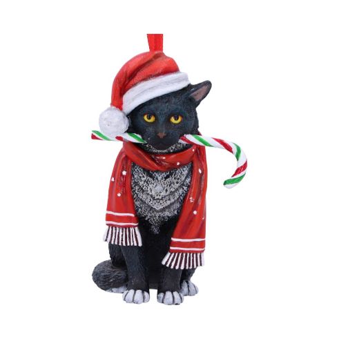 Candy Cane Cat Hanging Ornament (LP) 9cm Cats Summer Sale 2024