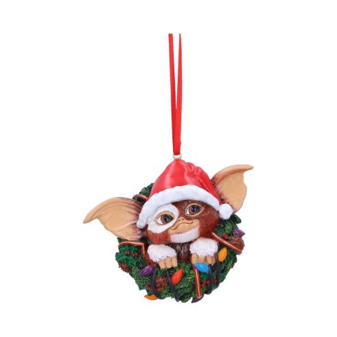 Gremlins Gizmo in Wreath Hanging Ornament 10cm Fantasy Christmas Gift Guide Hanging Ornaments