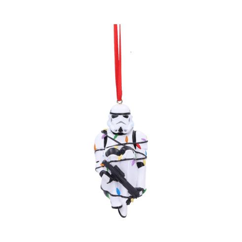 Stormtrooper In Fairy Lights Hanging Ornament 9cm Sci-Fi Christmas Gift Guide Hanging Ornaments