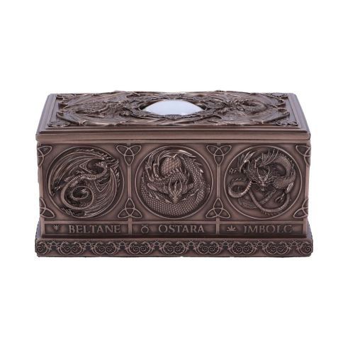 Dragons of the Sabbats Tarot Box Bronze 14.5cm Dragons Year Of The Dragon