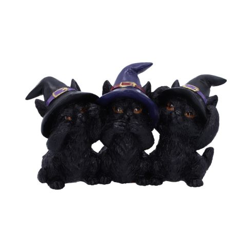 Three Wise Black Cats 11.5cm Cats RRP Under 10